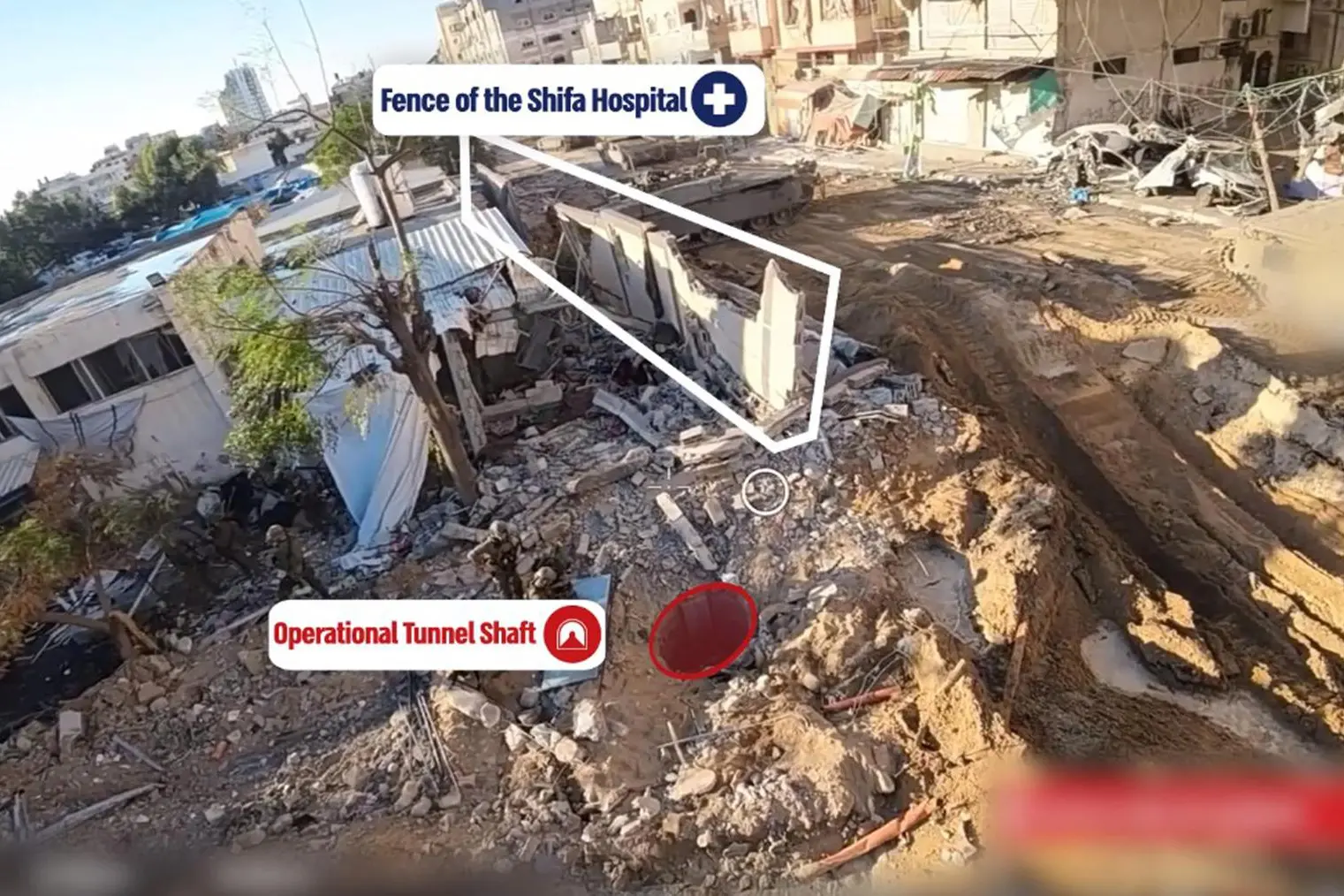 Fermo immagine del video diffuso dall'esercito di Israele (Ansa)