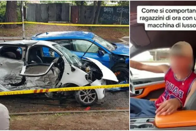 Il luogo dell'incidente e un frame del video finito su Youtube (Ansa)