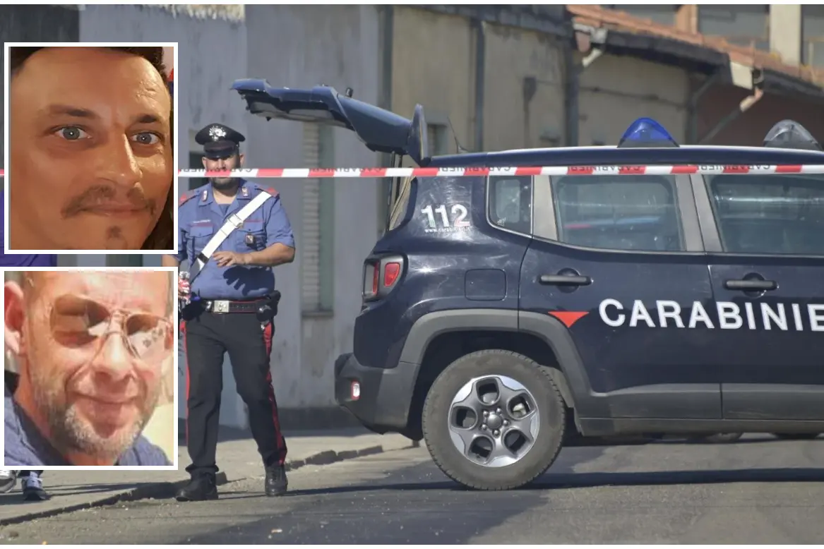 Il luogo dell'omicidio (foto Chergia): nei riquadri, dall'alto, Andrea Giuntoli e Francesco Salis
