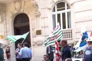 La protesta di alcuni lavoratori