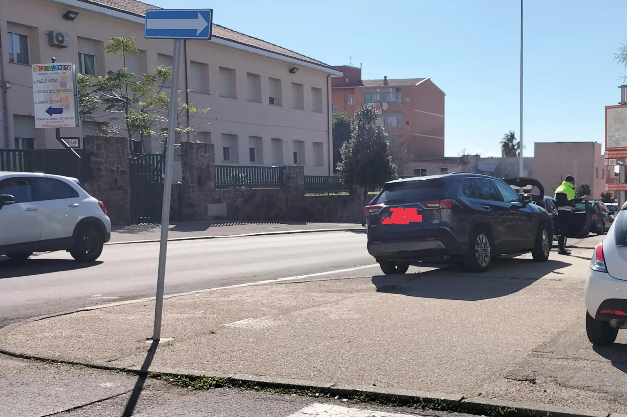 L'incidente in via Umbria a Carbonia (foto Scano)