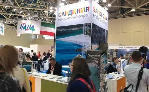 Lo stand della Regione Sardegna alla fiera di Mosca