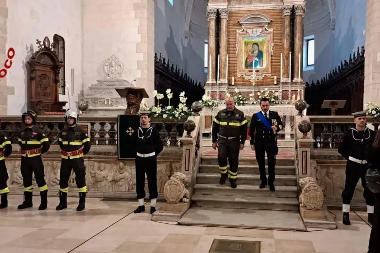 La celebrazione di Santa Barbara al Duomo di Sassari (foto vigili del fuoco)
