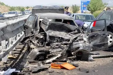 L'auto su cui viaggiava Luana, uccisa nello scontro frontale sulla ss 130
