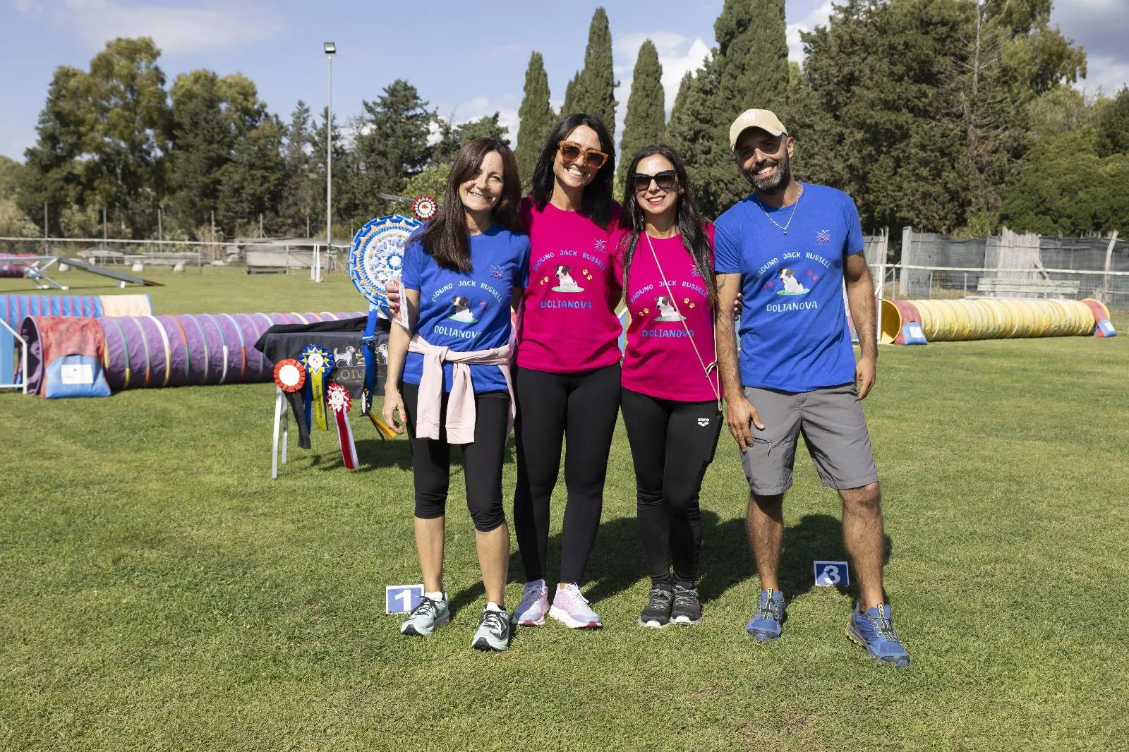 Gli addestratori Paola Zurru, Giorgi Perna, Rossana Melis,Mauro Carta (foto Mario Alberto Serrau)