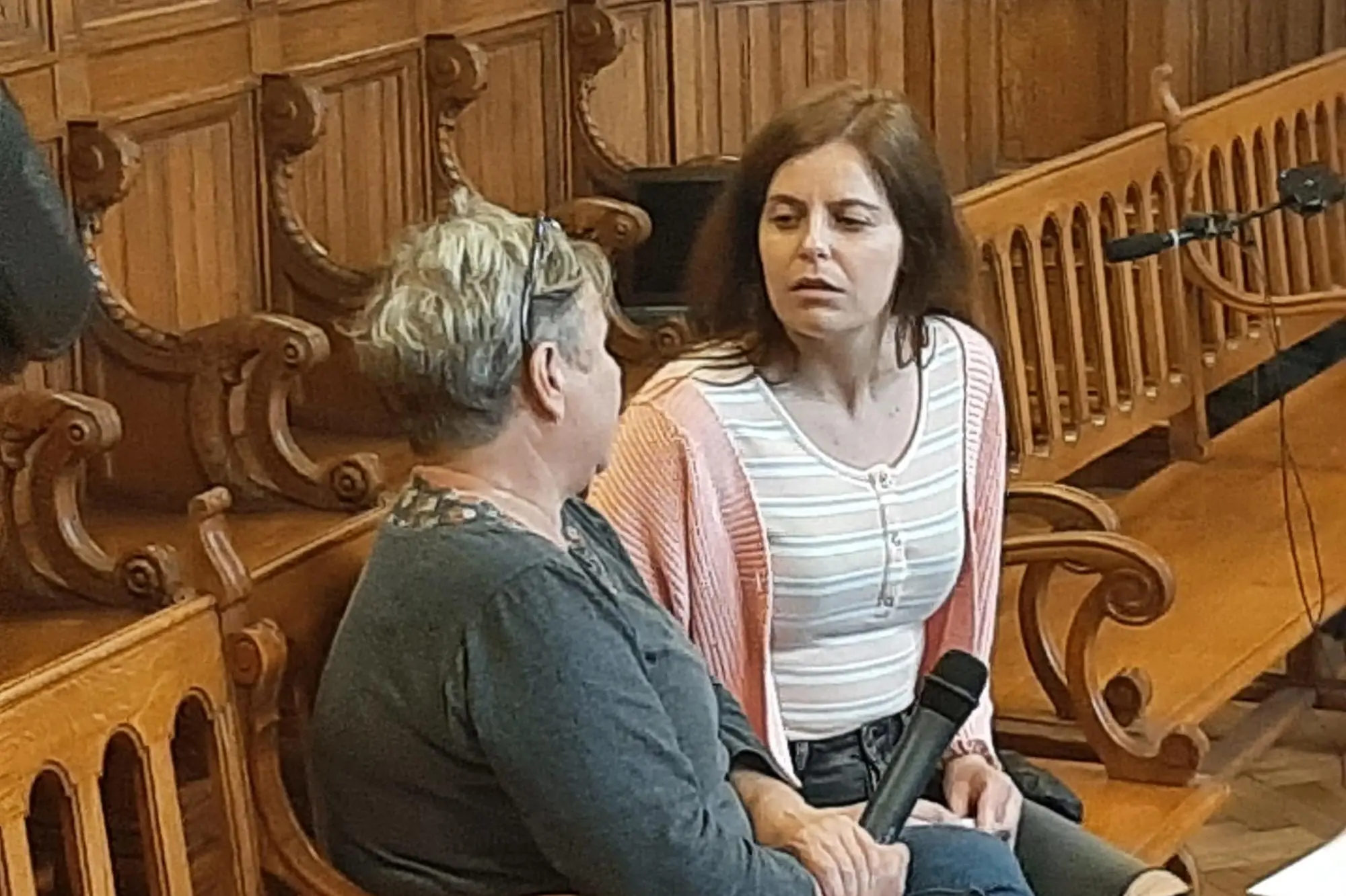 L'attivista milanese Ilaria Salis in aula per la terza udienza del processo a suo carico, 24 maggio 2024. ANSA / Enrico Martinelli