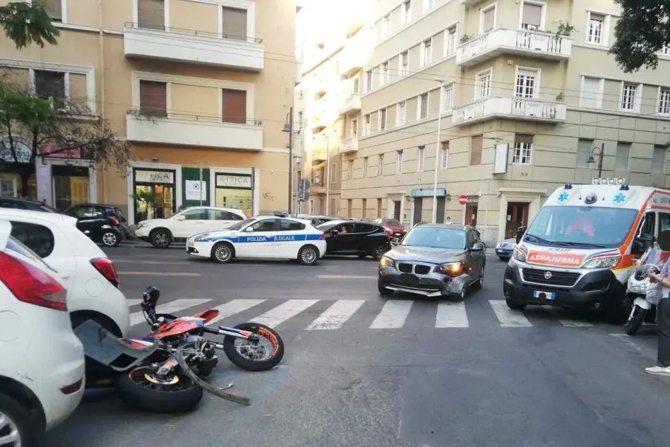 Il luogo dell'incidente (Foto Polizia municipale Cagliari)