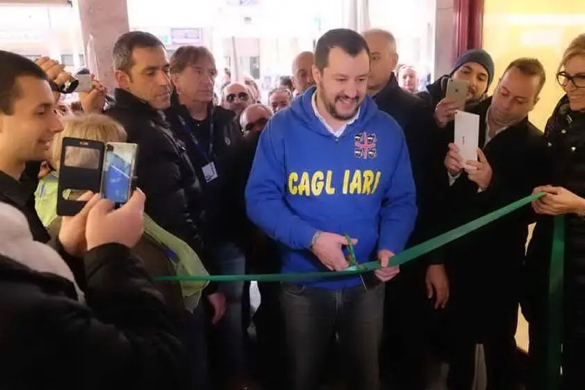 Salvini a Cagliari prima delle elezioni del 4 marzo (Archivio L'Unione Sarda)
