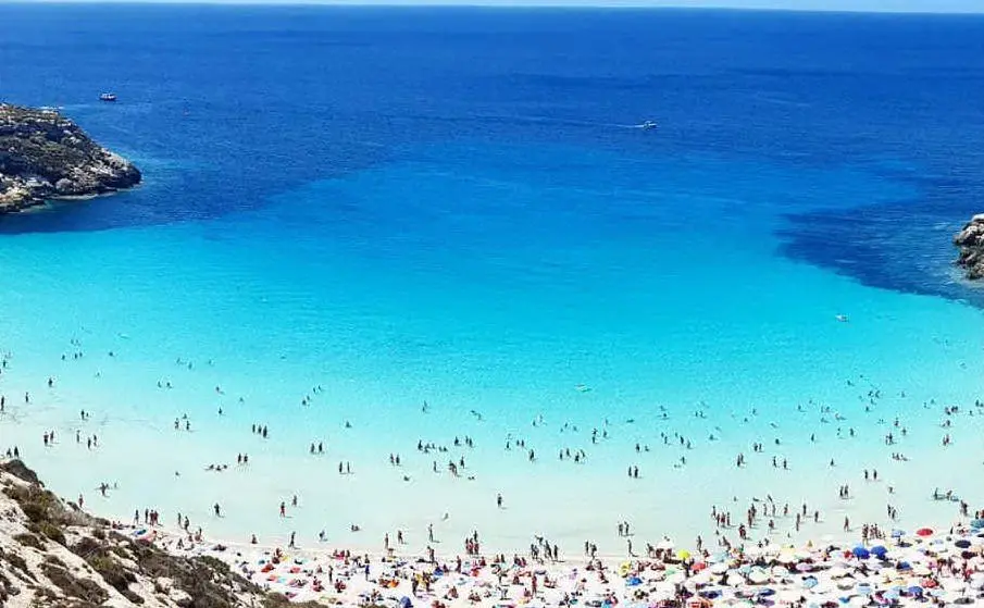 La spiaggia dei conigli a Lampedusa (foto da Instagram @darioportamialmare)