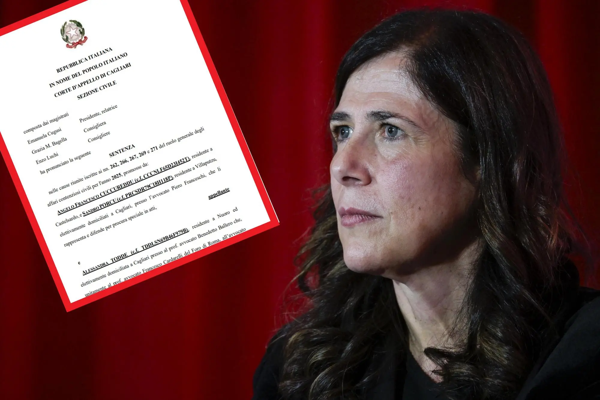 Alessandra Todde e la sentenza