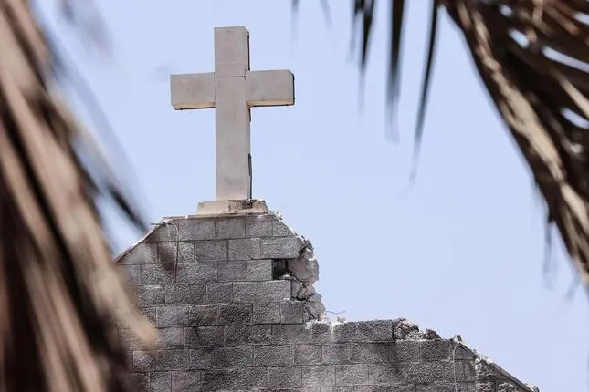 La chiesa colpita a Gaza