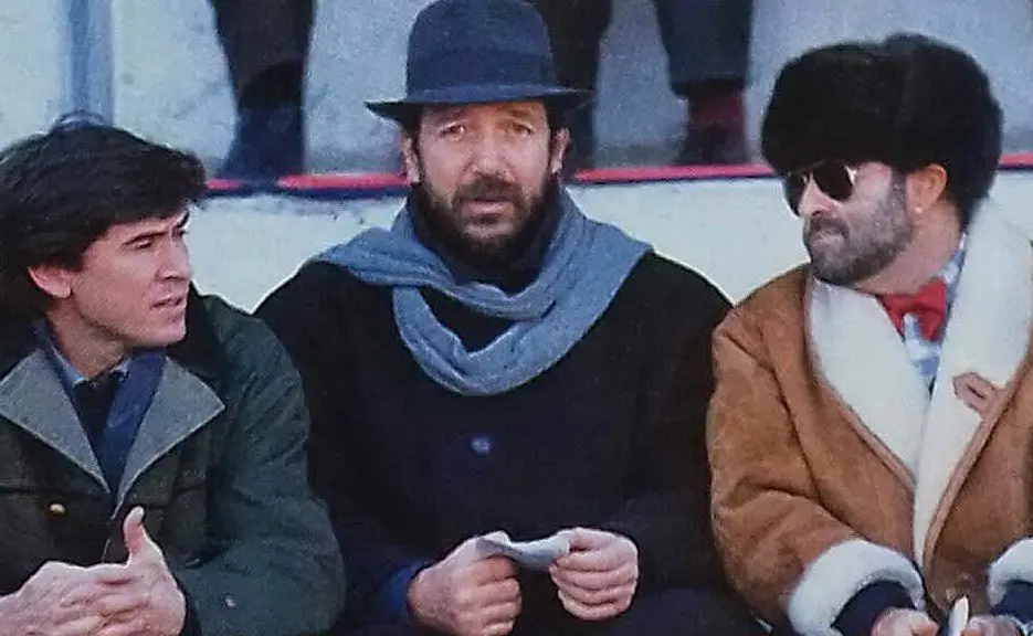 Negli anni '80, allo stadio con i colleghi Mingardi e Lucio Dalla, per seguire proprio la squadra emiliana