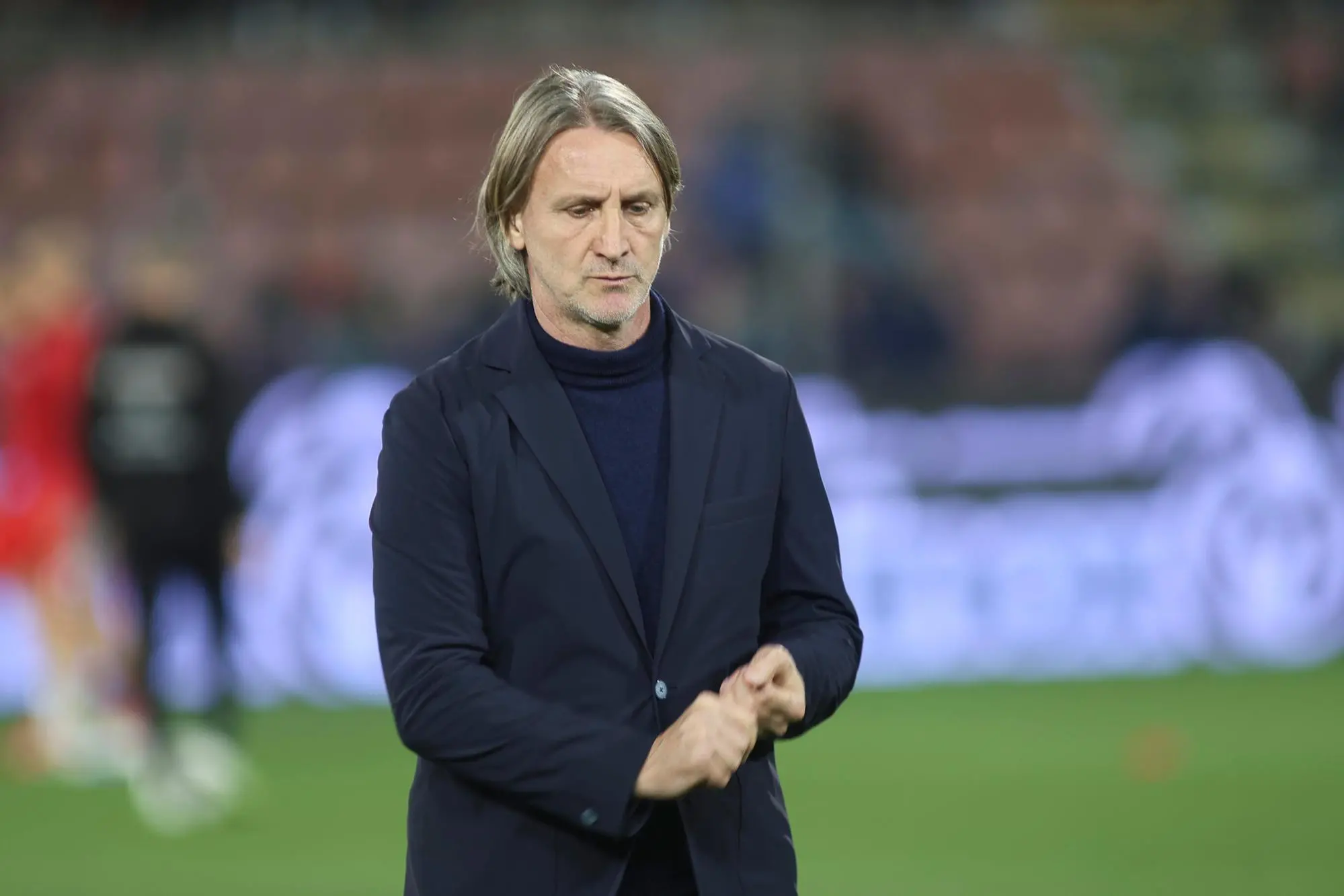 US Cremonese's Davide Nicola Head Coach expresses disappointment before the italian soccer,Serie A match between US Cremonese vs ACF Fiorentina on March 16, 2026 at the Giovanni Zini stadium in Cremona, Italy. ANSA/Davide Casentini