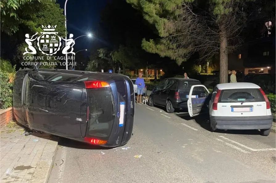 L'incidente al Quartiere del Sole (foto Polizia municipale)