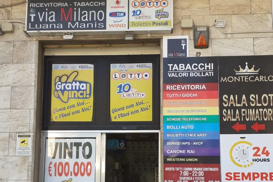 La tabaccheria di via Milano a Cagliari (foto concessa)