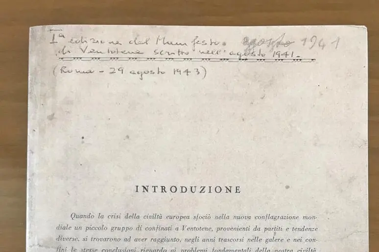 Il Manifesto di Ventotene (Ansa)