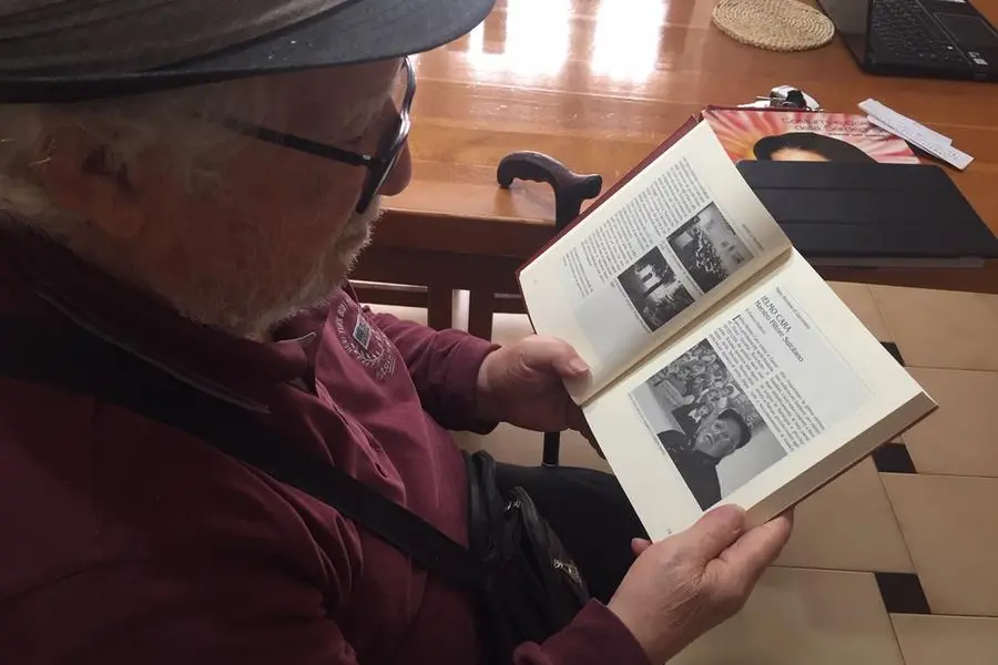 Ielmo Cara, 87 anni, decano dei pittori di Carbonia (foto S. Piredda)
