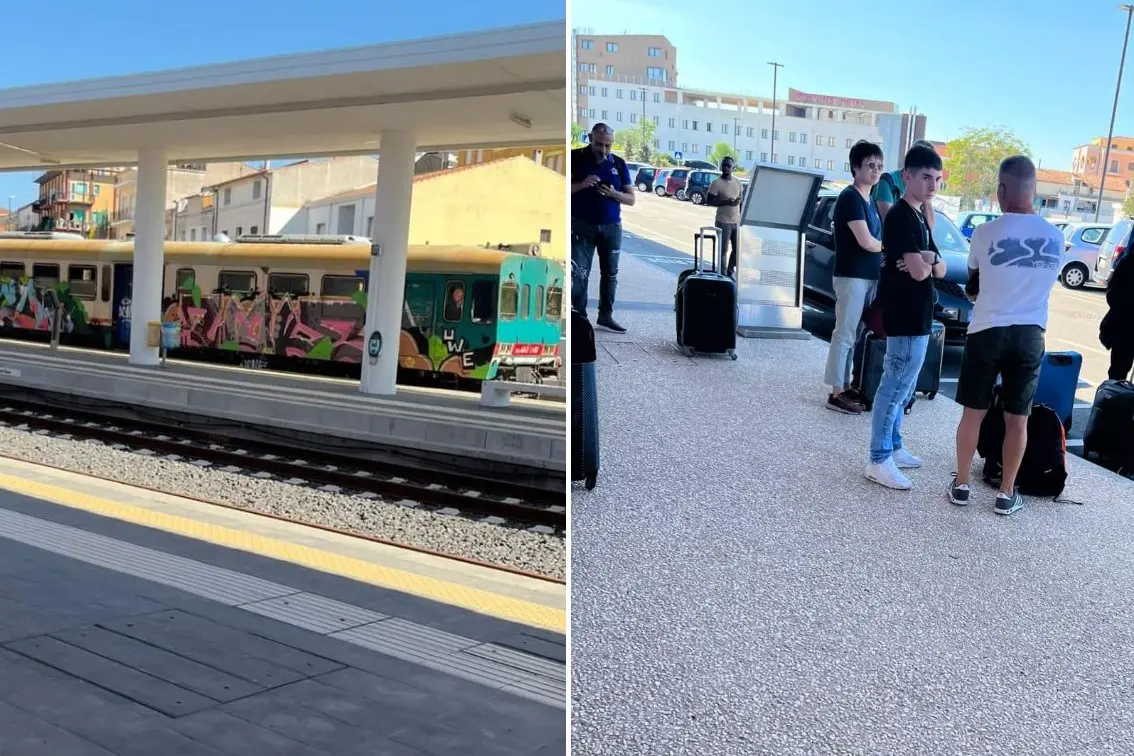 Il treno e i passeggeri in banchina