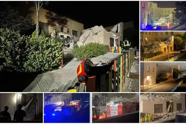L'edificio crollate al Magistero (L'Unione Sarda)