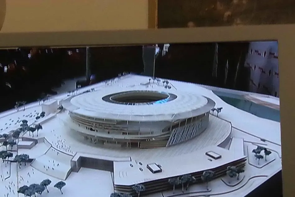 Il plastico del nuovo stadio della Roma disegnato da Dan Meis
