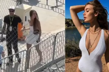 Un frame del video, a destra un'immagine della modella (da Instagram)