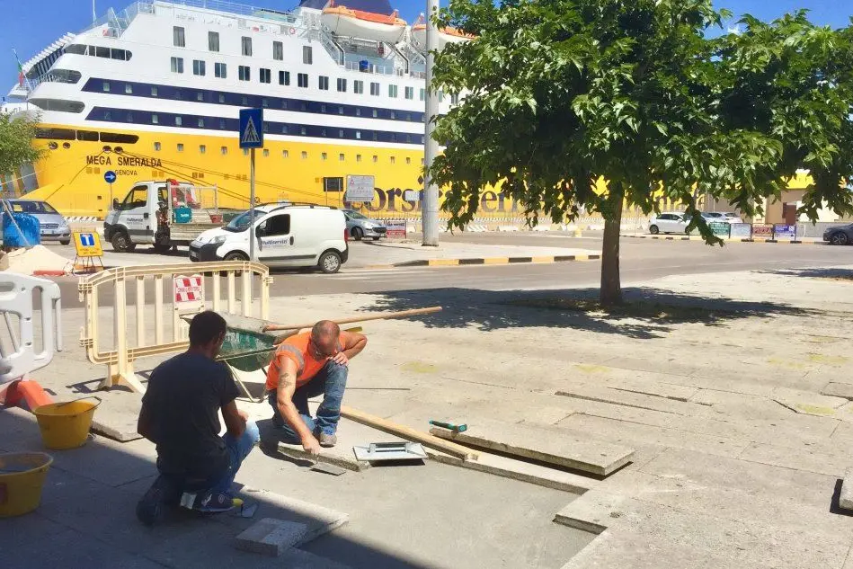 I lavori (foto Comune di Porto Torres)