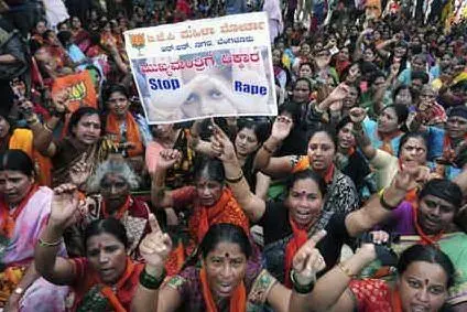 La protesta delle donne indiane (Ansa)
