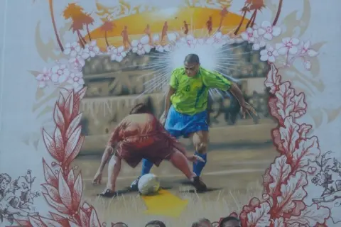 Un murales che lo raffigura con la maglia della Nazionale brasiliana