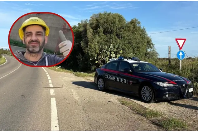 Il luogo dell'incidente. Nel dettaglio la vittima, Mirko Farris