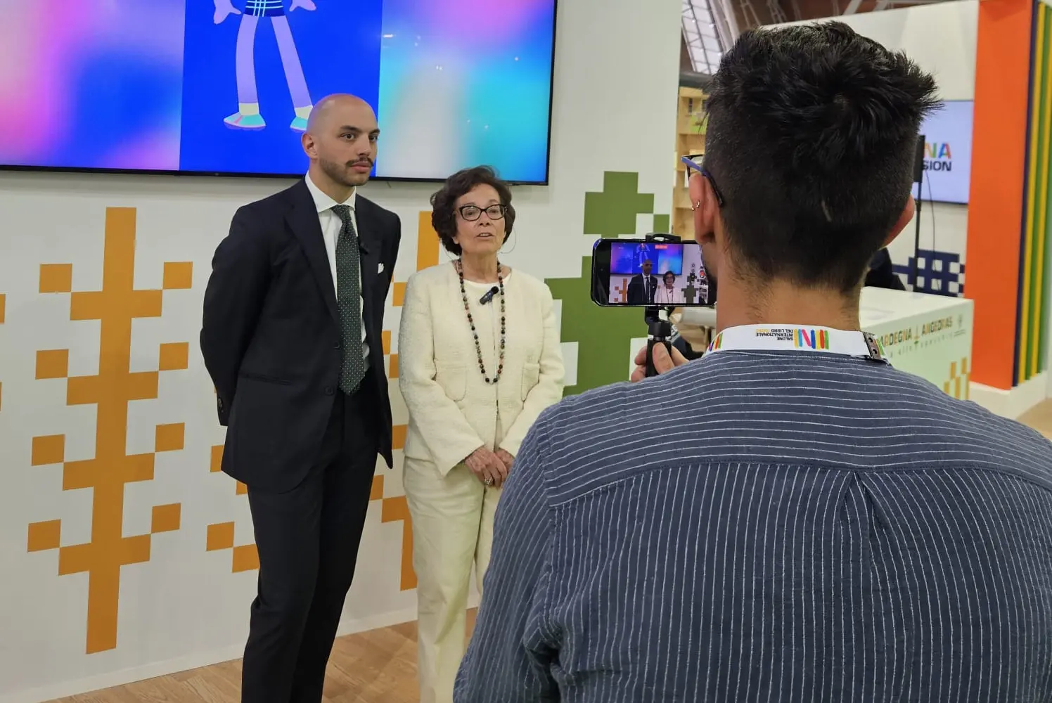 L'assessore Cocco con la professoressa Tanda (foto Fiori)