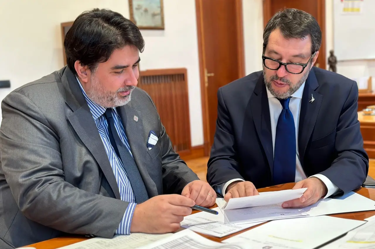 L'incontro Salvini-Solinas (foto concessa)