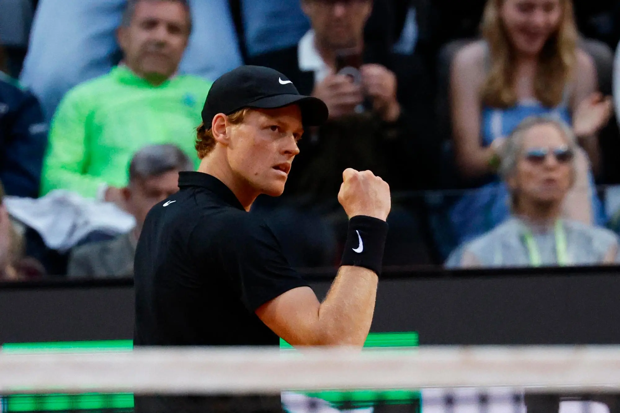 Jannik Sinner of Italy during his men’s round of 16 match against Francisco Cerundolo of Argentina (not pictured) at the Italian Open tennis tournament in Rome, Italy, 13 May 2025. ANSA/FABIO FRUSTACI