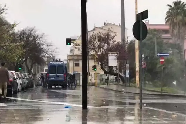 Un frame di un video ripreso sul luogo degli scontri nel 2017 (Archivio L'Unione Sarda)