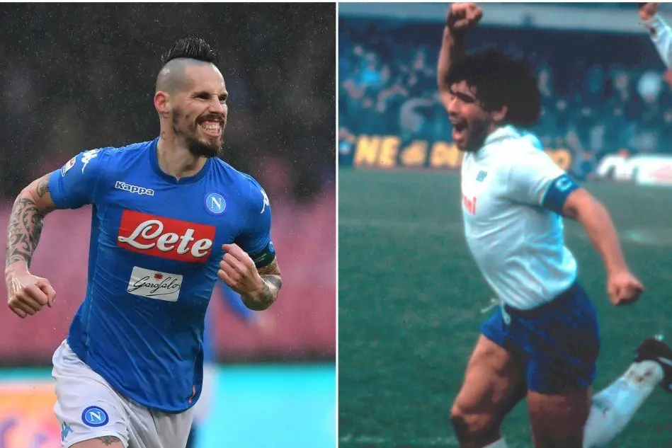 Hamsik e Maradona: uniti dai gol con la maglia del Napoli