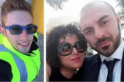 A destra Italo D'Elisa, 22 anni, ucciso da Fabio Di Lello (a sinistra con la moglie)