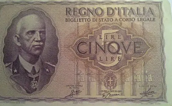 Cinque lire in epoca fascista