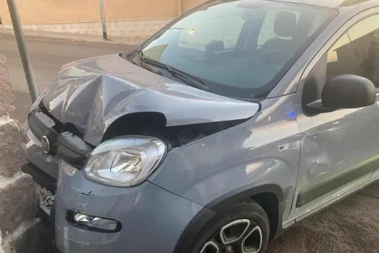 La Fiat Panda incidentata (foto Pala)