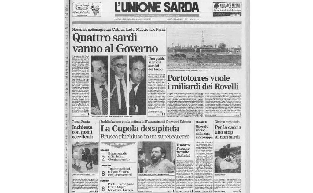 La notizia su L'Unione Sarda: &quot;La Cupola decapitata&quot;