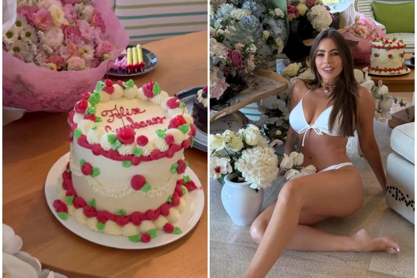 Due scatti postati da Sofia Vergara sui social