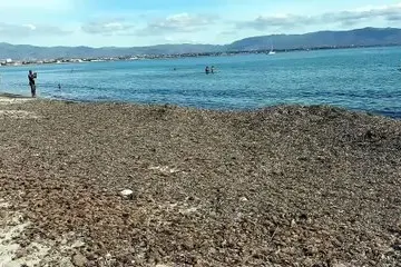 I bagnanti si godono il Poetto anche a fine ottobre. Ma si riaccende il dibattito sulla posidonia