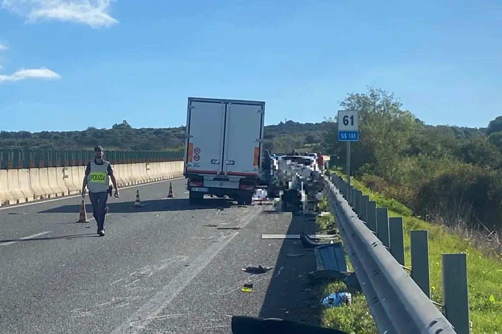 L'incidente mortale (foto L'Unione Sarda)