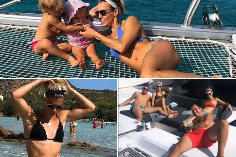 Tania Cagnotto e Francesca Dallapè con le rispettive famiglie in vacanza in Sardegna (da Instagram)