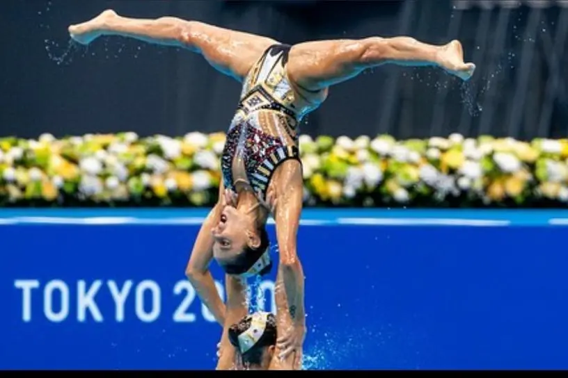 Francesca Deidda at the Tokyo Olympics (photo granted by the Italian Swimming Federation)