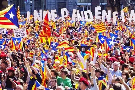 Una manifestazione per l'indipendenza della Catalogna