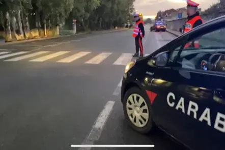 Un posto di blocco dei carabinieri
