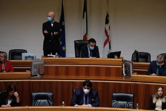 Christian Solinas in Aula (foto Ansa)