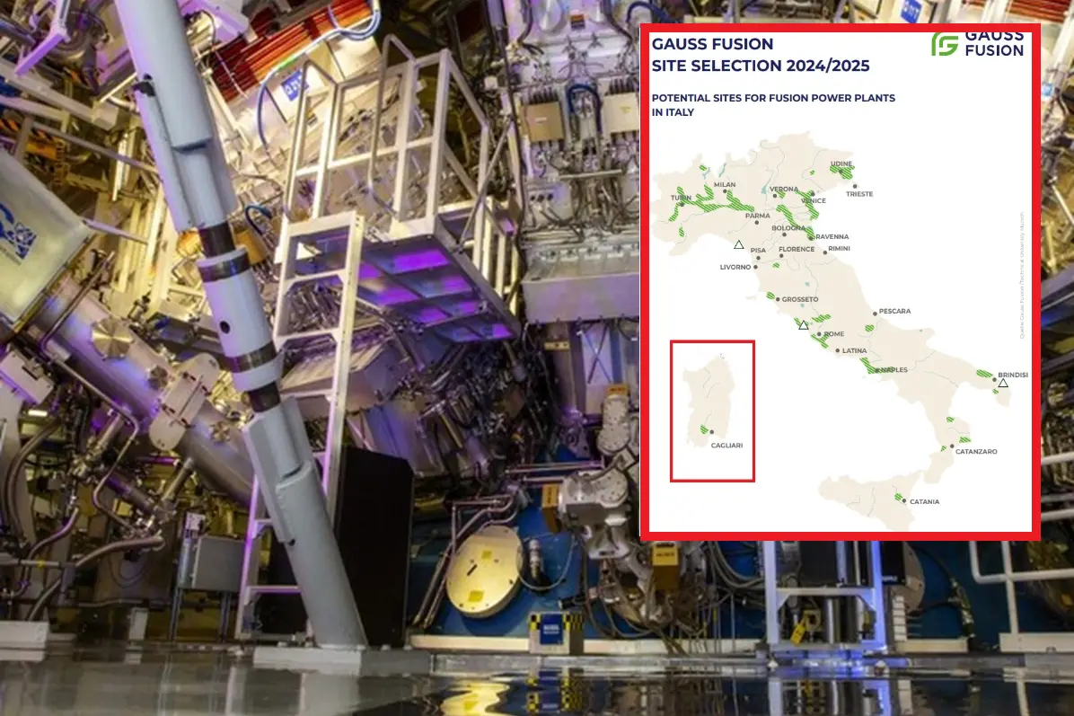 Una centrale a fusione (Ansa) e la mappa italiana dei siti potenziali