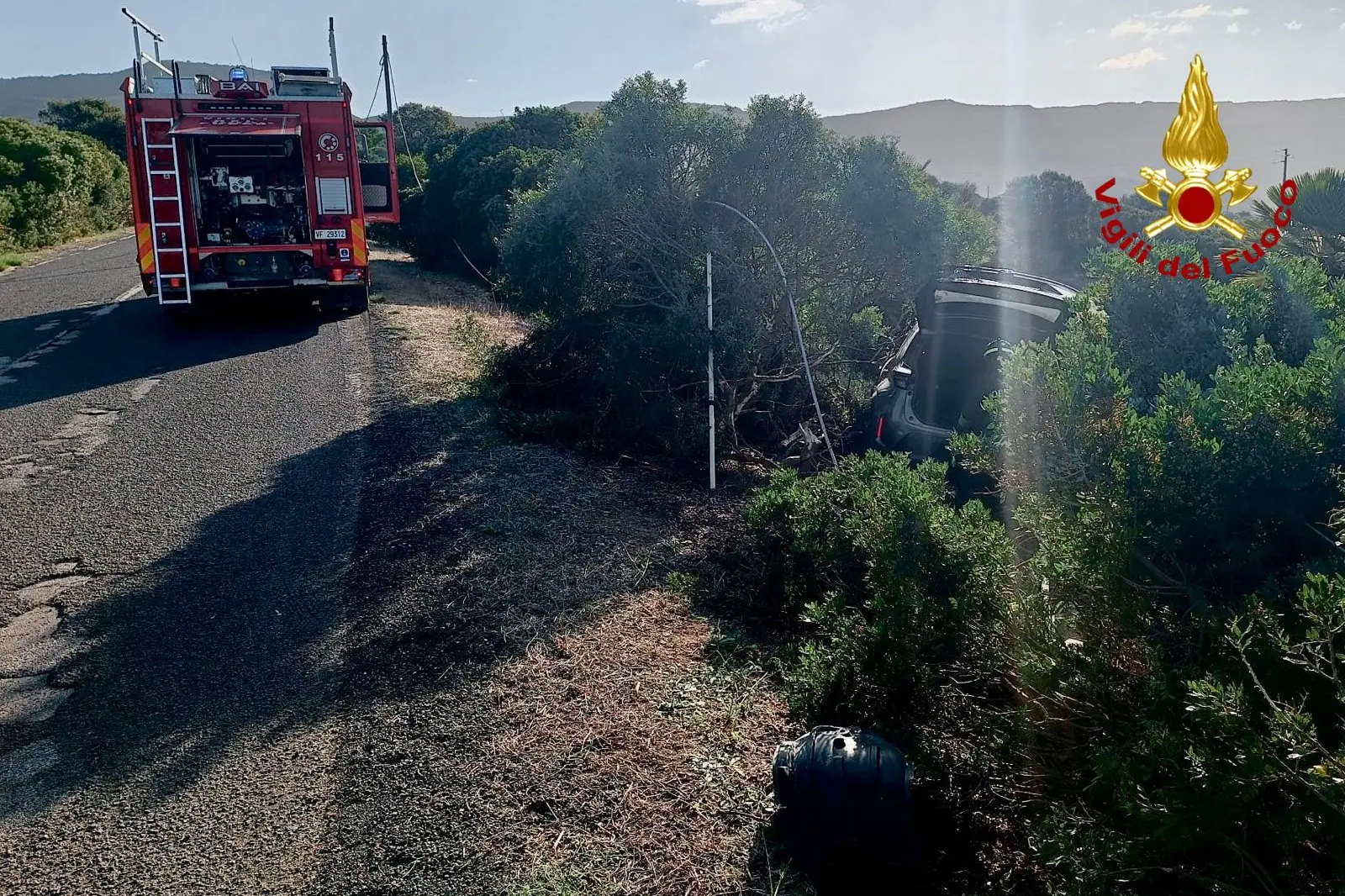 L'incidente (foto Vigili del fuoco)