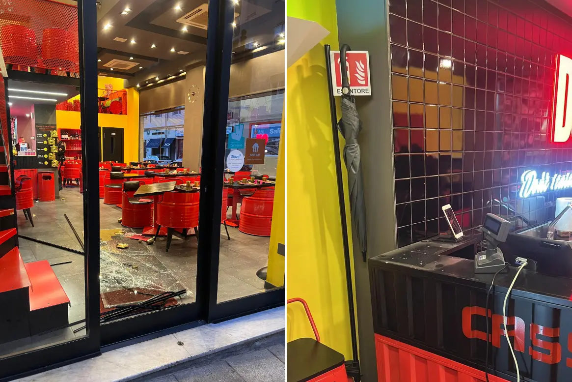I danni nel ristorante Don di via Sassari