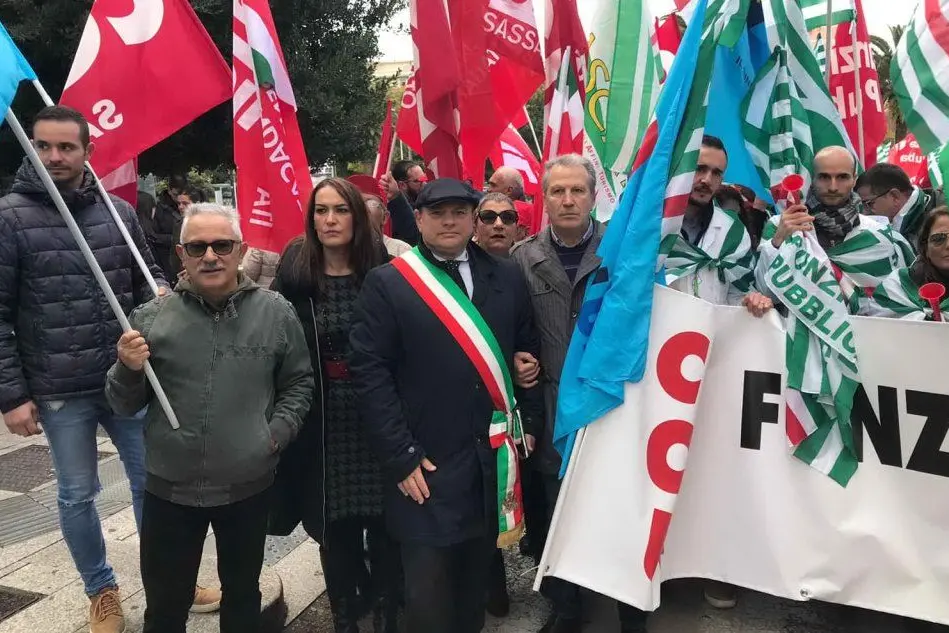 Alla manifestazione di Sassari era presente anche il sindaco, Nicola Sanna